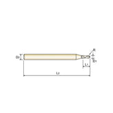 2 Flute Miniature Ball Nose Carbide X-Power Pro End Mills GM960 Series Plain Shank